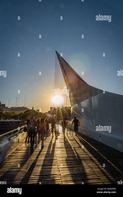 Puerto Madero District Puente De La Mujer Bridge Of The Woman By