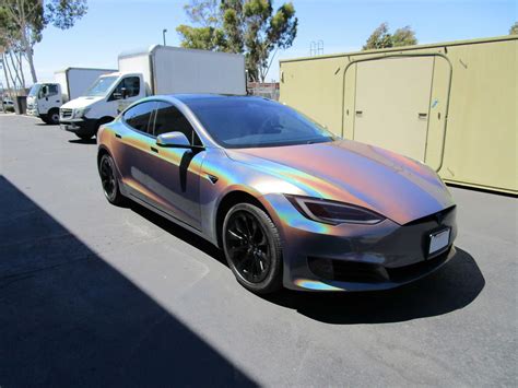 Tesla Model S Rainbow Chrome Color Flip - San Diego Vinyl Wrap & San ...