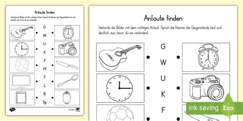 Anlaute Mit Gegenst Nden I Bung Zu Anlauten I Grundschule