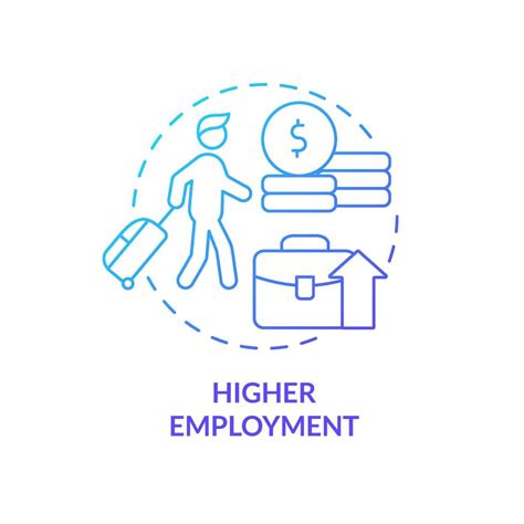 Higher Employment Blue Gradient Concept Icon Relocation To Get Job