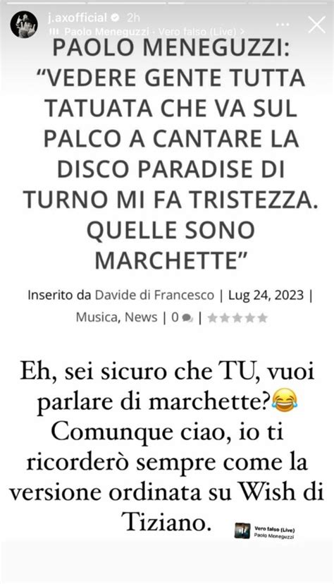 Polemica Tra J Ax E Paolo Meneguzzi Sullo Stato Della Musica Pop