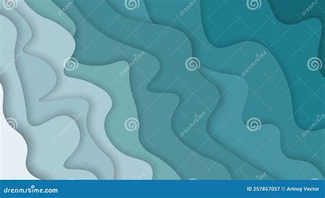 Vector Wave Texture Papercut Waves Deep Sea Illustration Stock Vector