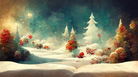 Winter Forest. Christmas Card or Screensaver. Merry Christmas Stock ...