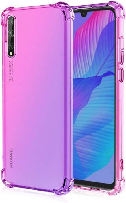 Coque Huawei P Smart S Dégradé Couleur Housse Protection Silicone Bumper Shock Absorption Etui