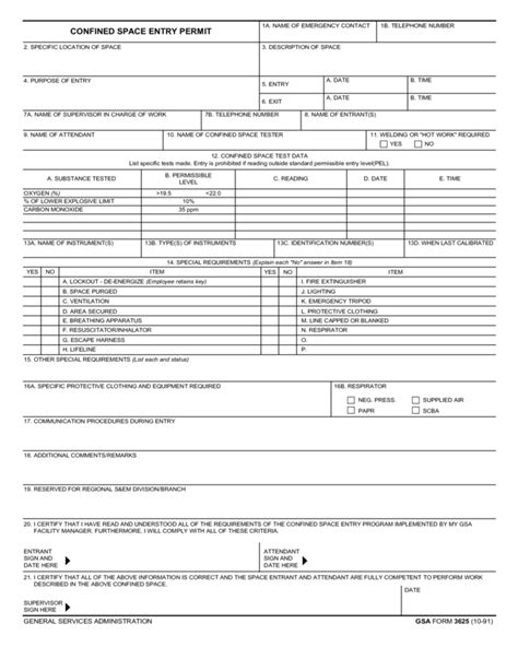 Sample Confined Space Permit