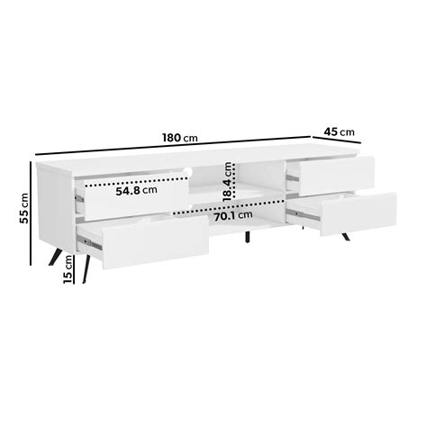 Large White Gloss Tv Unit With Storage Tvs Up To 77 Rochelle