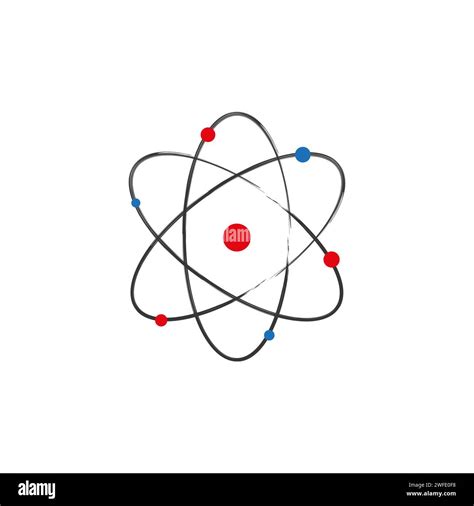 Atom Orbital Electrons Nuclear Energy Vector Illustration Stock