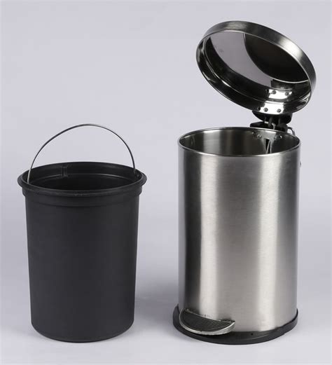 Buy Litres Stainless Steel Pedal Dustbin By Gesign Online Metal