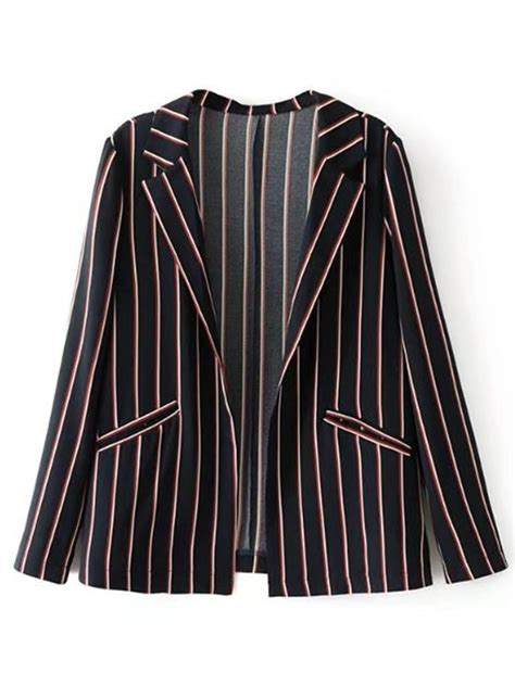 Tailored Striped Print Blazer Womens Striped Blazer Slim Fit Blazers Printed Blazer