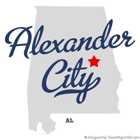 Map of Alexander City, AL, Alabama