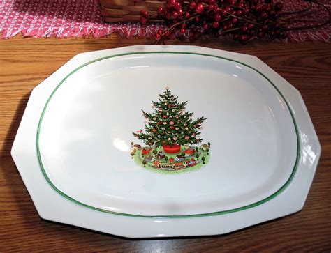 Pfaltzgraff Christmas Heritage Large Oval Platter Turkey Etsy