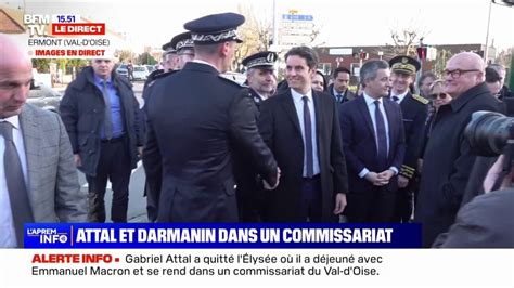 Val d Oise Gabriel Attal est arrivé au commissariat d Ermont pour sa