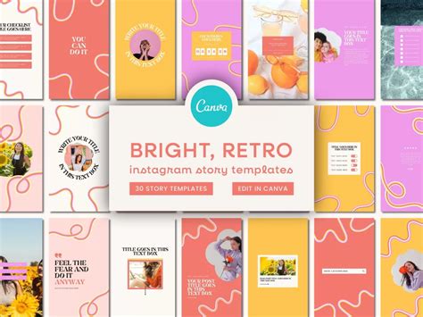 Bright Retro Instagram Story Canva Templates