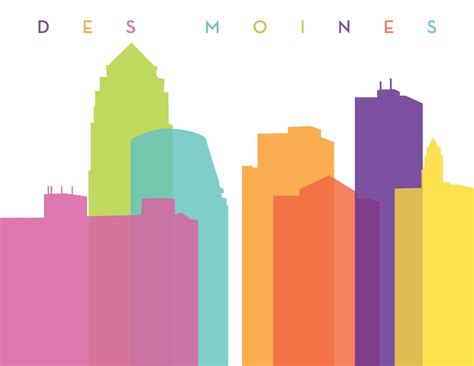 Des Moines Skyline | Artwork, Illustration, Art