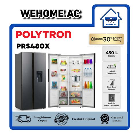 Jual Kulkas Polytron Set By Side 2 Pintu PRS480X Kulkas 2 Pintu