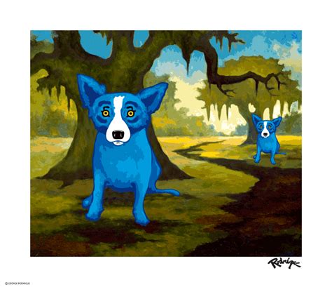 She Lived Across The Bayou George Rodrigue Studios Blue Dog