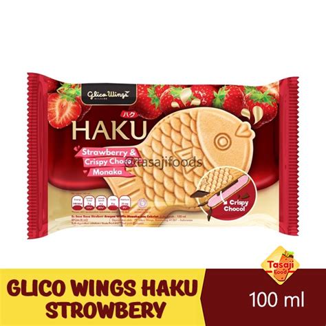 Jual Glico Wings Haku Strowbery Crispy Choco Monaka 100 Ml Shopee