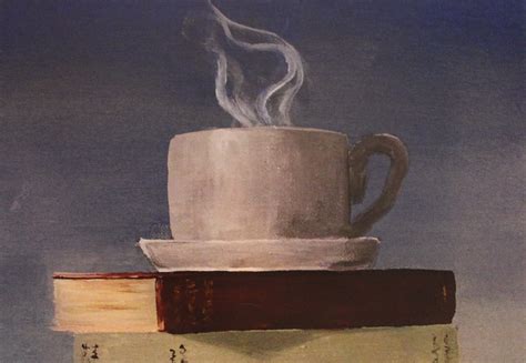 Books and Coffee Art Print From Painting Stack of Books Wall - Etsy