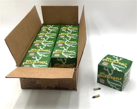 Remington Thunderbolt 22 Lr Hv 40 Grain Lrn Ammunition 5000 Round Case Sfrc