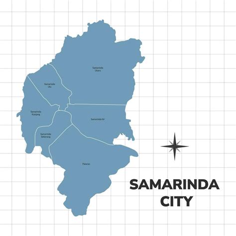 Samarinda City Map Illustration Map Of Cities In Indonesia 36272041