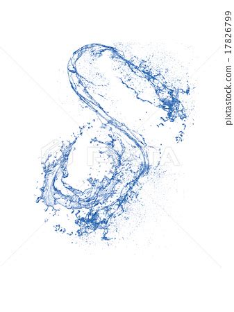 Blue Swirling Water Splash Isolated On White Back Stock Illustration