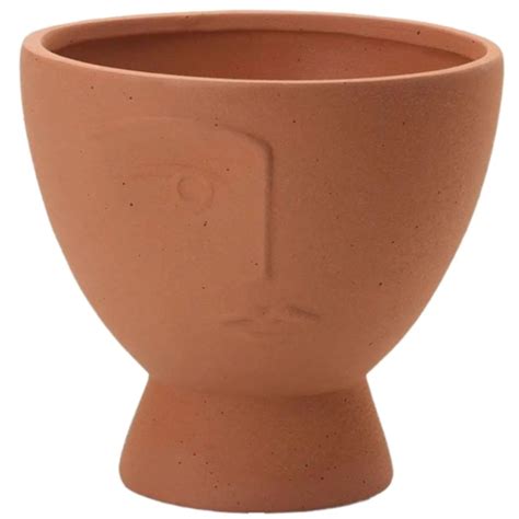 Cachepot Vaso Em Cer Mica Rosto E Pedestal Terracota Leroy Merlin