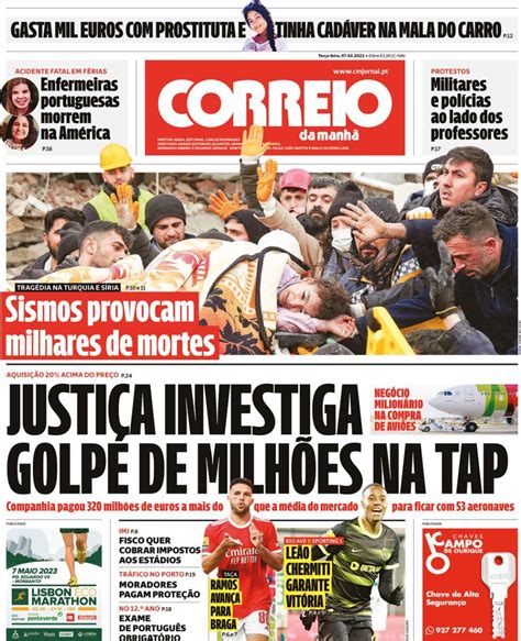 Capa Correio da Manhã 7 fevereiro 2023 capasjornais pt