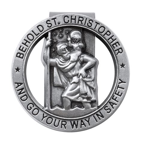 Aleiport Saint Christopher Visor Clip St Christopher Medal For Car Go