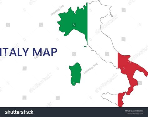 High Detailed Map Italy Outline Map Stock Vector Royalty Free