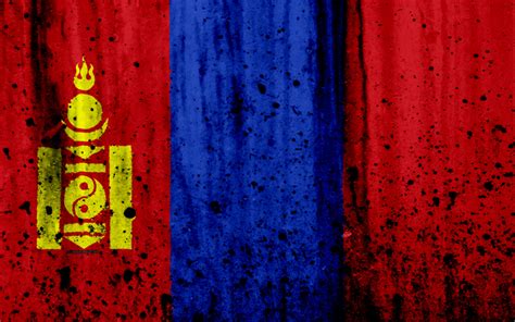 Download wallpapers Mongolian flag, 4k, grunge, Asia, flag of Mongolia ...