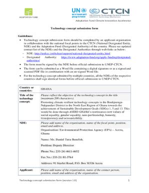 Fillable Online Technology Concept Submission Form Should Be Completed