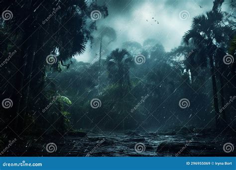 Snowstorm In Rainy Forest In Unusually Cold Weather Stock Image Image