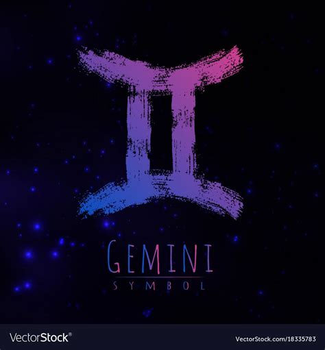 Abstract Zodiac Sign Gemini On A Dark Vector Image On Vectorstock