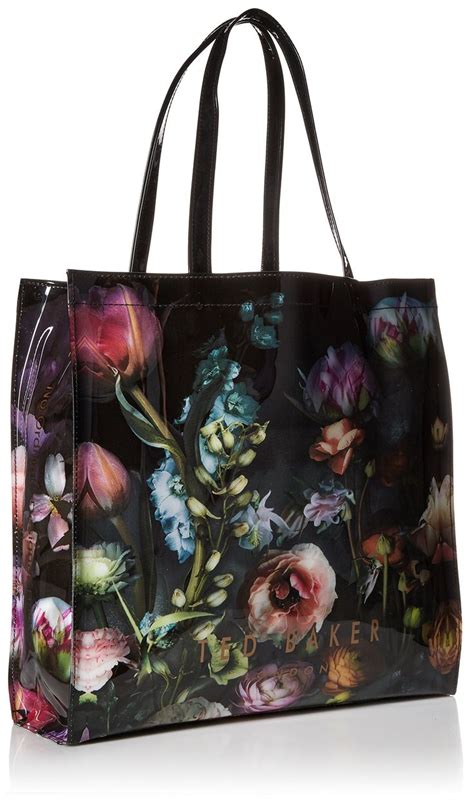 Amazon Ted Baker Schocon Floral Large Icon Tote Bag Mid Grey One