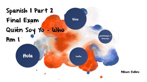 Spanish 1 Part 2 Final Exam Quién Soy Yo Who Am I by Allison Collins