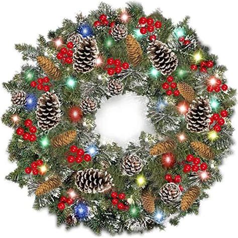 Christmas Wreath with LED Lights and Timer