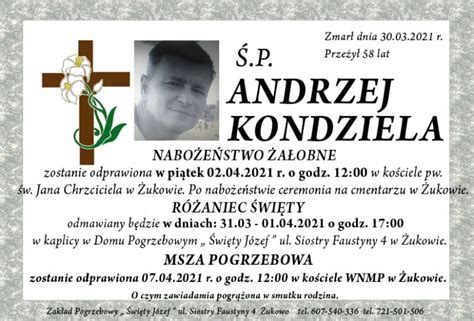 P Andrzej Kondziela Nekrolog