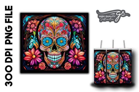 Sugar Skull Stained Glass Bundle Bundle · Creative Fabrica