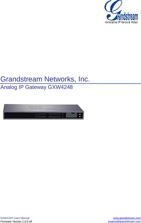 Grandstream Networks GXW4248 VOIP GATEWAY User Manual Grandstream Multi