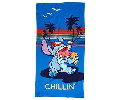 Disney Lilo & Stitch "Chillin'" Blue Stitch Beach Towel | Big Lots