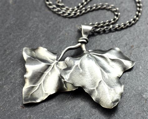 Unique Silver Ivy Leaf Pendant Necklace By Taitaya On Etsy