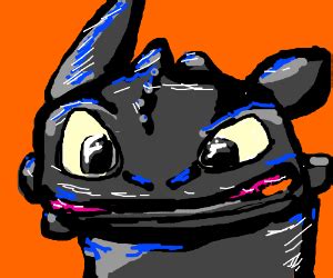 Toothless smiling (how to train your dragon) - Drawception