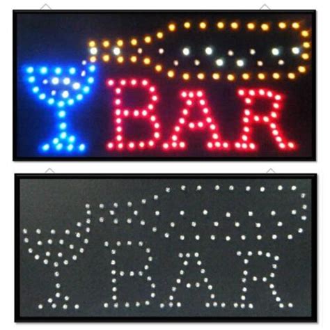 Wine Cocktail Bar Pub Club Window Display Light Led Sign 48cmx24cm Lamp For Sale Online Ebay