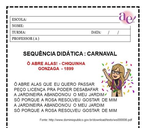 Atividades Para Imprimir Semana Do Carnaval Sequ Ncia Did Tica Em