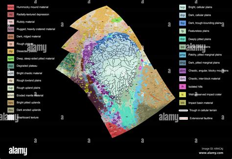 Pluto's Sputnik Planum geologic map (cropped Stock Photo - Alamy