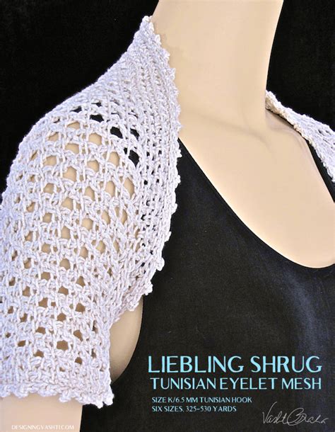 Fancy Tunisian Crochet Shrug In 6 Sizes X Small Small Medium Large 1x 2x Size K 10 5 6