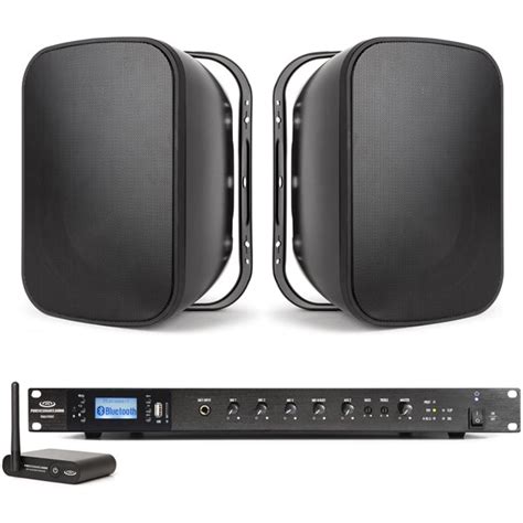 70 Volt Outdoor Speaker System with Mixer Amp and BT Receiver– Pure ...