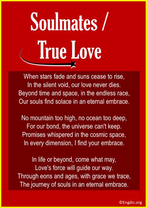 Top 20 True Love Soulmate Poems EngDic