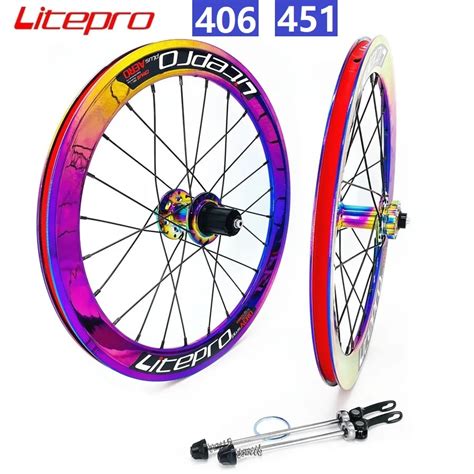 Litepro 20 Folding Bike Wheelset 406 451 Colorful Aluminum Alloy Double