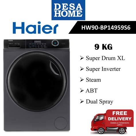 Free Delivery Within Kl Haier Hw Bp S Kg Inverter Front Load